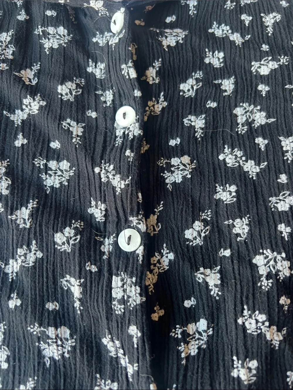 Justice Black Floral Button-Front Tie-Hem Shirt